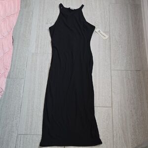 No Boundaries Black Ribbed Maxi Dress